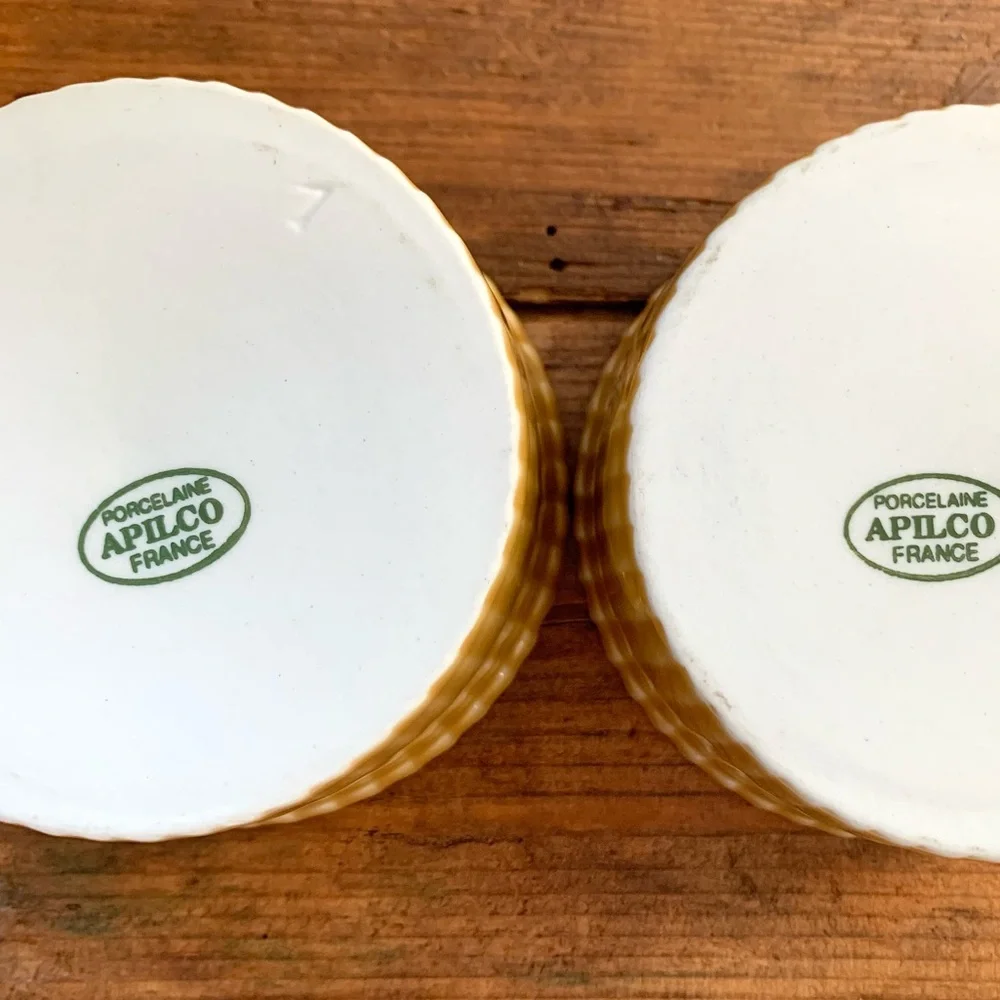 Apilco France SET of 2 Ramekins in Mustard Yellow